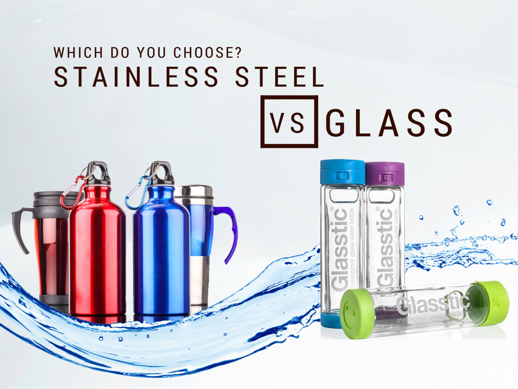 bottiglie d'acqua in acciaio inossidabile vs vetro