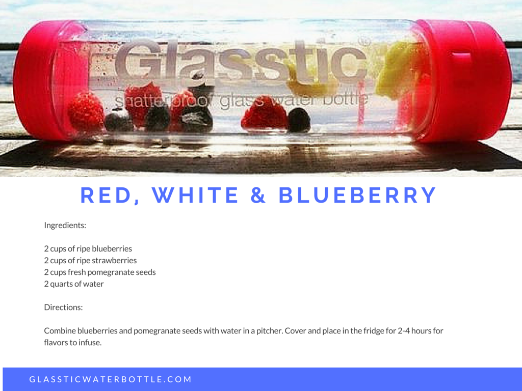 red white and blue infused water